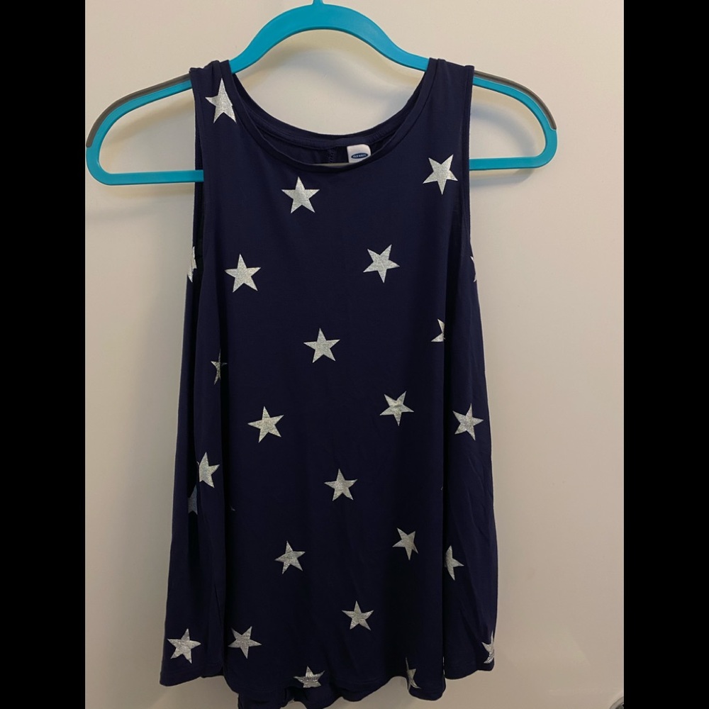 Blue and silver star old navy tank top